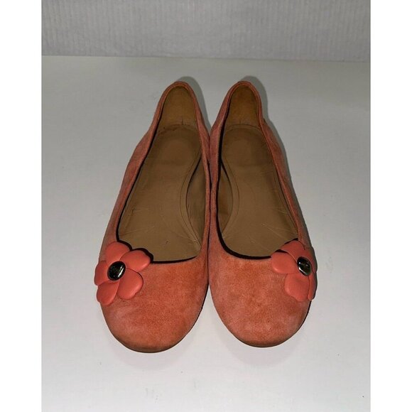 UGG Thea Poppy 'Vibrant Coral' Suede Slip On Flats Loafers Shoes Size 6.5 - Picture 2 of 11